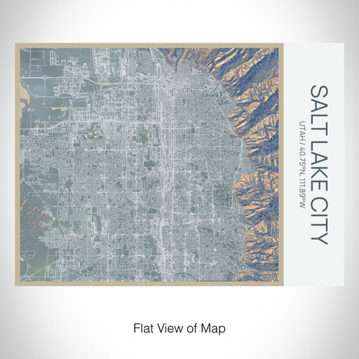 Rendered View of Salt Lake City Utah Map on 20oz Stainless Steel Insulated Bottle with Bamboo Top with printed afternoon style map