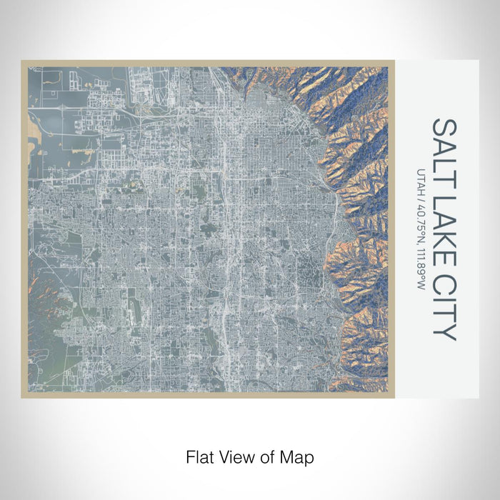 Rendered View of Salt Lake City Utah Map on 20oz Stainless Steel Insulated Bottle with Bamboo Top with printed afternoon style map