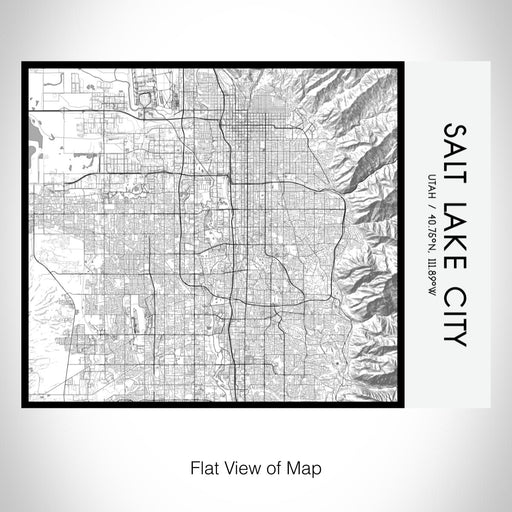 Rendered View of Salt Lake City Utah Map on 20oz Stainless Steel Insulated Bottle with Bamboo Top with printed classic style map