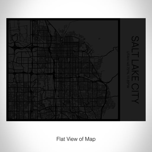 Rendered View of Salt Lake City Utah Map on 20oz Stainless Steel Insulated Bottle with Bamboo Top in Matte Black with printed Tactile Lines Map in Black