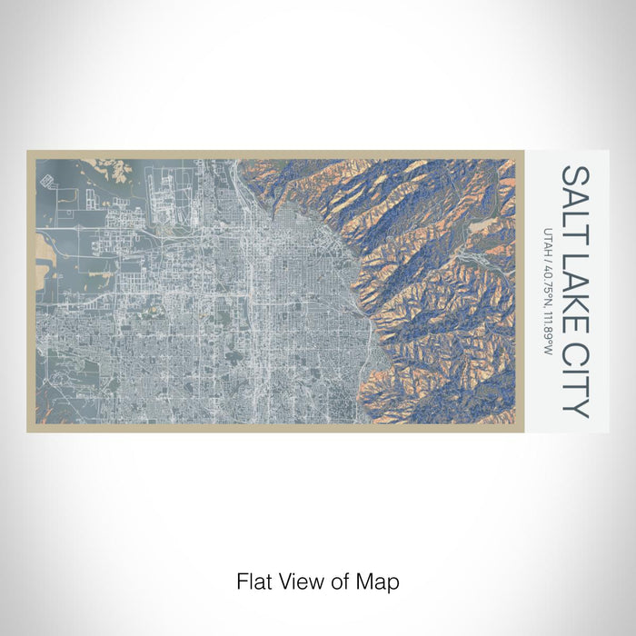 Rendered View of Salt Lake City Utah Map on 17oz Stainless Steel Insulated Bottle with printed afternoon style map