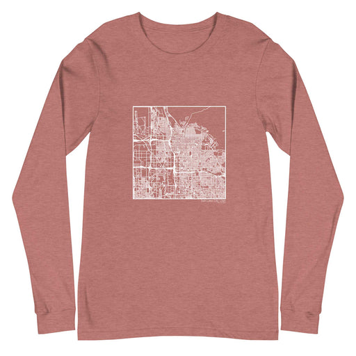 Salt Lake City Utah  Map Unisex Long-Sleeve T-shirt with City inscription in Heather Mauve