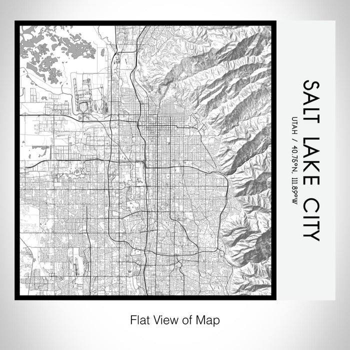 Rendered View of Salt Lake City Utah Map on 17oz Stainless Steel Insulated Tumbler in Classic Map Style
