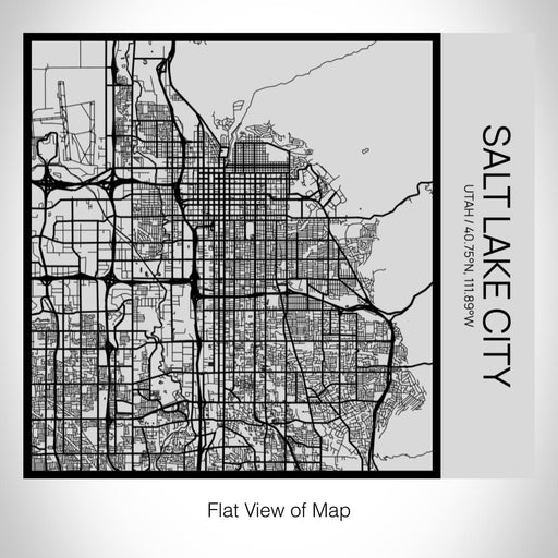 Rendered View of Salt Lake City Utah Map on 17oz Stainless Steel Insulated Tumbler in Tactile Lines with Succulent in Background