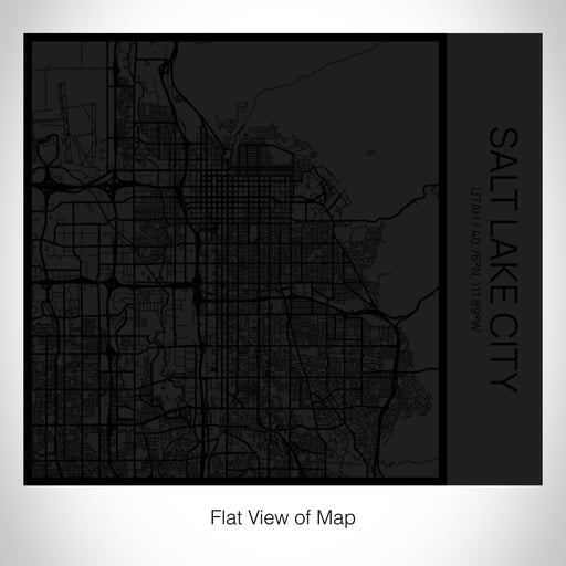 Rendered View of Salt Lake City Utah Map on 17oz Stainless Steel Insulated Tumbler in Matte Black with Tactile Lines