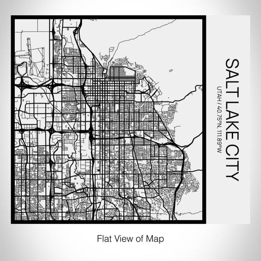 Rendered View of Salt Lake City Utah Map on 17oz Stainless Steel Insulated Tumbler in Matte White with Tactile Lines