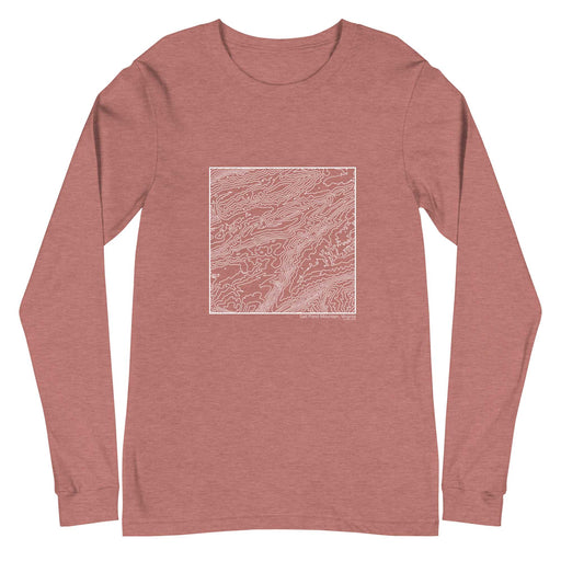 Salt Pond Mountain Virginia Topographic  Map Unisex Long-Sleeve T-shirt with City inscription in Heather Mauve