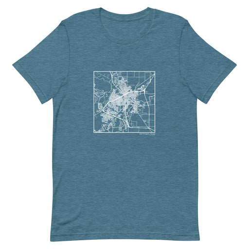 San Angelo Texas  Map Unisex T-Shirt with City inscription in Heather Teal