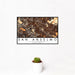 12x18 San Anselmo California Map Print Landscape Orientation in Ember Style With Small Cactus Plant in White Planter