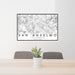 24x36 San Anselmo California Map Print Lanscape Orientation in Classic Style Behind 2 Chairs Table and Potted Plant