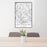24x36 San Anselmo California Map Print Portrait Orientation in Classic Style Behind 2 Chairs Table and Potted Plant