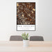 24x36 San Anselmo California Map Print Portrait Orientation in Ember Style Behind 2 Chairs Table and Potted Plant