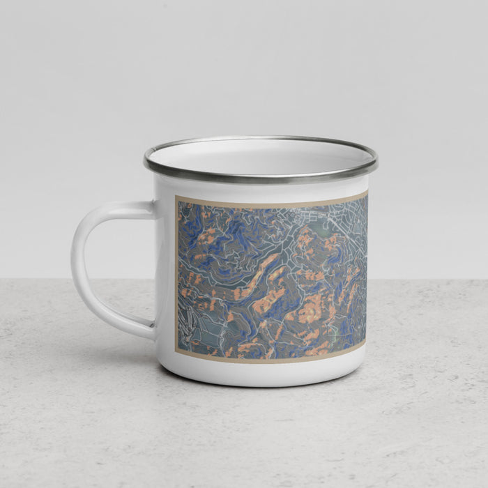 Left View Custom San Anselmo California Map Enamel Mug in Afternoon