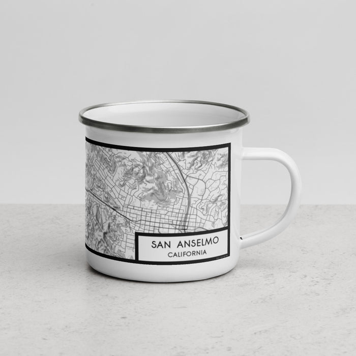 Right View Custom San Anselmo California Map Enamel Mug in Classic