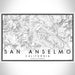 San Anselmo California Map Print Landscape Orientation in Classic Style With Shaded Background