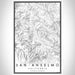 San Anselmo California Map Print Portrait Orientation in Classic Style With Shaded Background