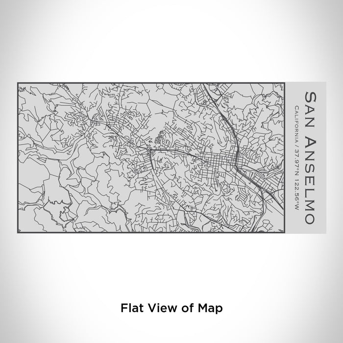 Rendered View of San Anselmo California Map Engraving on 17oz Stainless Steel Insulated Cola Bottle