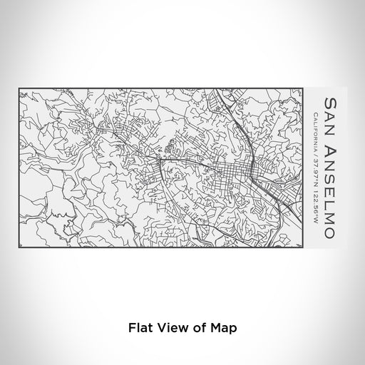 Rendered View of San Anselmo California Map Engraving on 17oz Stainless Steel Insulated Cola Bottle in White