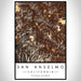 San Anselmo California Map Print Portrait Orientation in Ember Style With Shaded Background