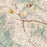 San Anselmo California Map Print in Woodblock Style Zoomed In Close Up Showing Details