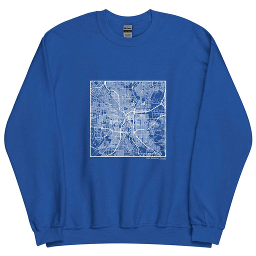 San Antonio Texas  Map Unisex Crewneck Sweater with City inscription in Royal Blue