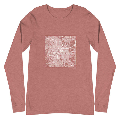 San Antonio Texas  Map Unisex Long-Sleeve T-shirt with City inscription in Heather Mauve