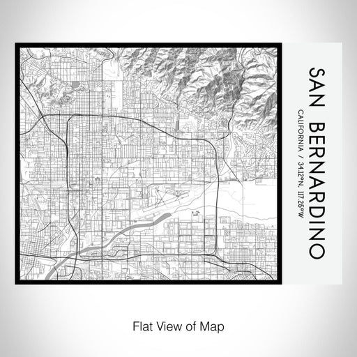 Rendered View of San Bernardino California Map on 20oz Stainless Steel Insulated Bottle with Bamboo Top with printed classic style map