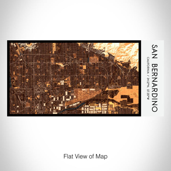 Rendered View of San Bernardino California Map on 17oz Stainless Steel Insulated Bottle with printed ember style map