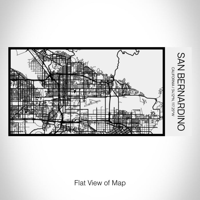 Rendered View of San Bernardino California Map on 17oz Stainless Steel Insulated Cola Bottle in Stainless in Matte White