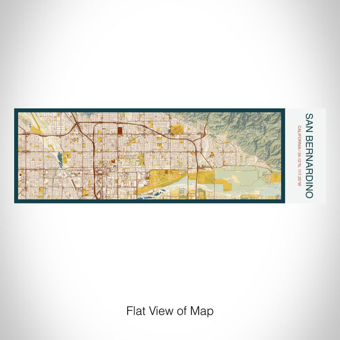 Rendered View of San Bernardino California Map on 10oz Stainless Steel Insulated Cup in Woodblock with Sliding Lid