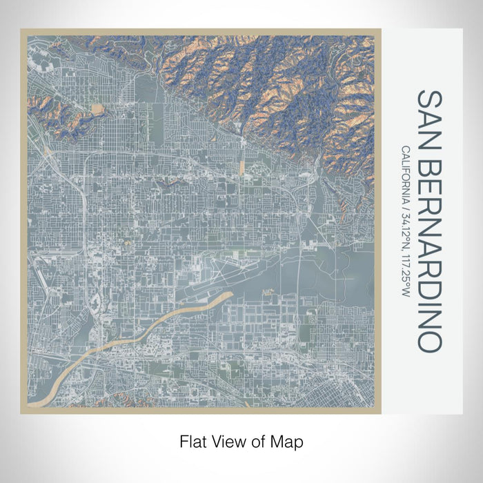 Rendered View of San Bernardino California Map on 17oz Stainless Steel Insulated Tumbler in Afternoon Map Style