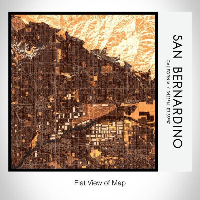 Rendered View of San Bernardino California Map on 17oz Stainless Steel Insulated Tumbler in Ember Map Style