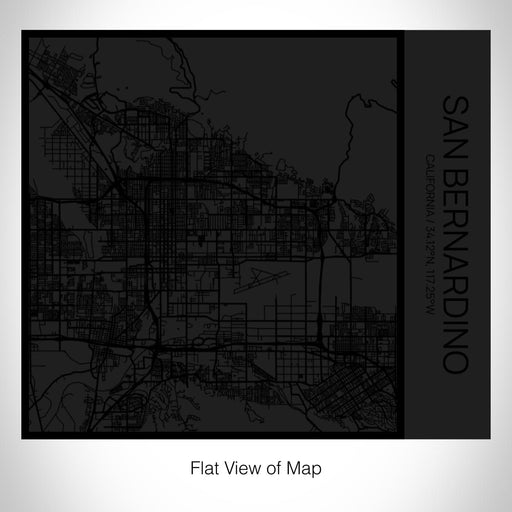 Rendered View of San Bernardino California Map on 17oz Stainless Steel Insulated Tumbler in Matte Black with Tactile Lines