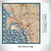Rendered View of San Diego California Map on 17oz Stainless Steel Insulated Tumbler in Woodblock Map Style