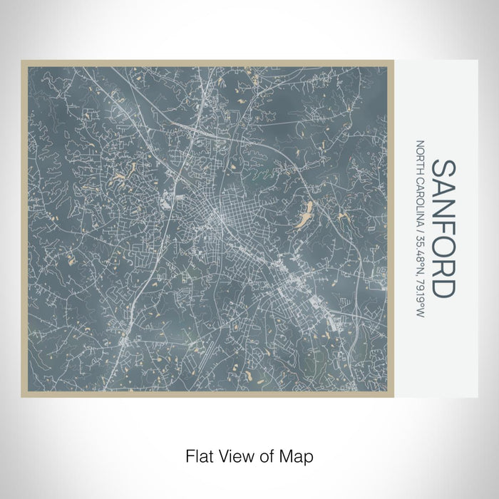 Rendered View of Sanford North Carolina Map on 20oz Stainless Steel Insulated Bottle with Bamboo Top with printed afternoon style map