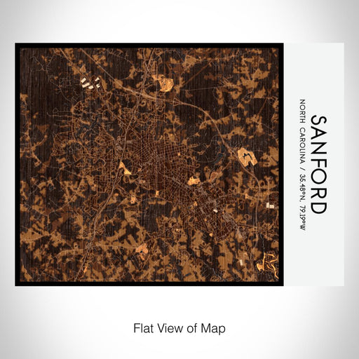 Rendered View of Sanford North Carolina Map on 20oz Stainless Steel Insulated Bottle with Bamboo Top with printed ember style map