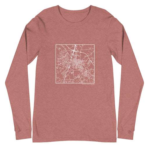 Sanford North Carolina  Map Unisex Long-Sleeve T-shirt with City inscription in Heather Mauve