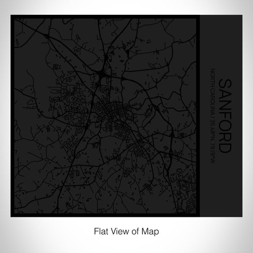 Rendered View of Sanford North Carolina Map on 17oz Stainless Steel Insulated Tumbler in Matte Black with Tactile Lines