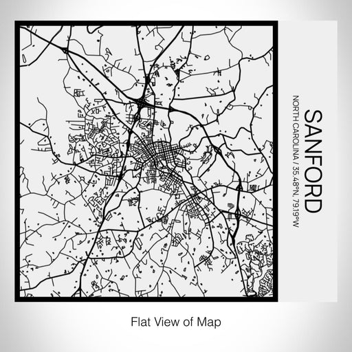 Rendered View of Sanford North Carolina Map on 17oz Stainless Steel Insulated Tumbler in Matte White with Tactile Lines