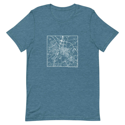 Sanford North Carolina  Map Unisex T-Shirt with City inscription in Heather Teal