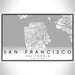 San Francisco California Map Print Landscape Orientation in Classic Style With Shaded Background