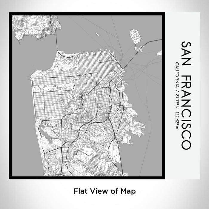 Rendered View of San Francisco California Map on 17oz Stainless Steel Insulated Tumbler in Classic Map Style