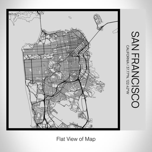 Rendered View of San Francisco California Map on 17oz Stainless Steel Insulated Tumbler in Tactile Lines with Succulent in Background