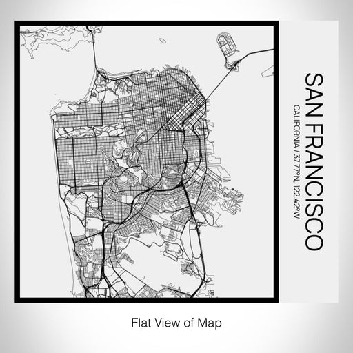 Rendered View of San Francisco California Map on 17oz Stainless Steel Insulated Tumbler in Matte White with Tactile Lines