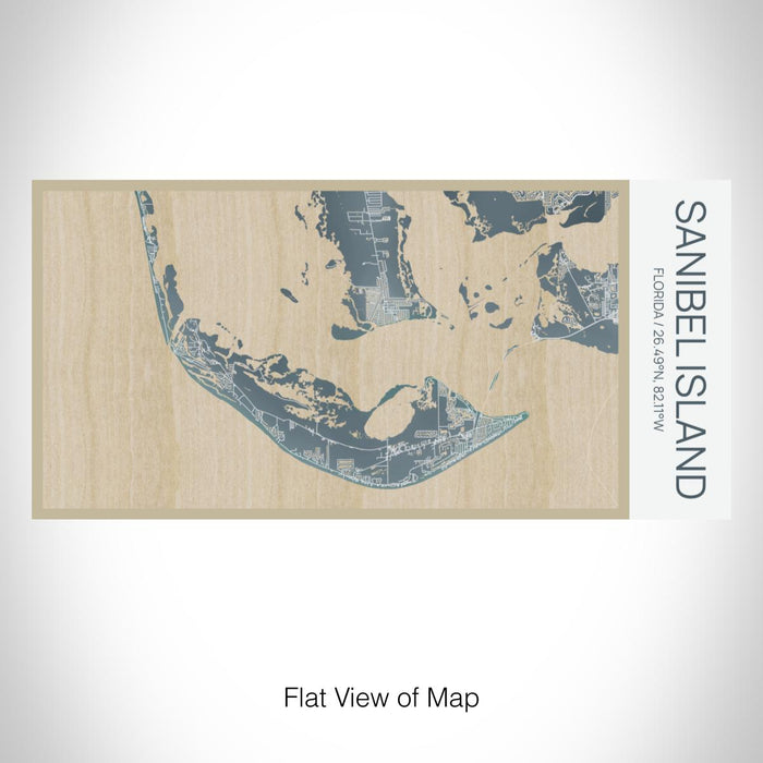 Rendered View of Sanibel Island Florida Map on 17oz Stainless Steel Insulated Bottle with printed afternoon style map