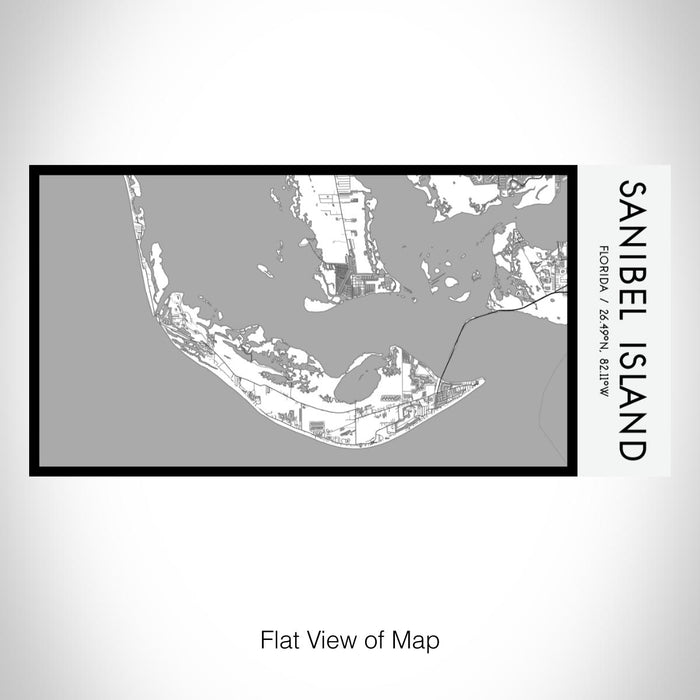 Rendered View of Sanibel Island Florida Map on 17oz Stainless Steel Insulated Bottle with printed classic style map