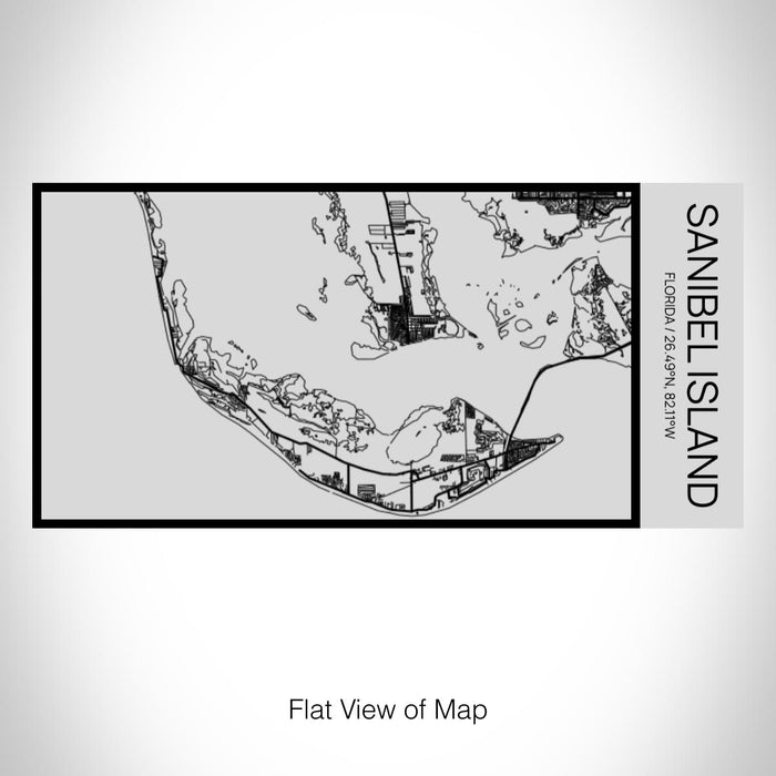 Rendered View of Sanibel Island Florida Map on 17oz Stainless Steel Insulated Cola Bottle in Stainless