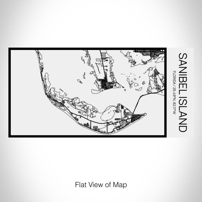 Rendered View of Sanibel Island Florida Map on 17oz Stainless Steel Insulated Cola Bottle in Stainless in Matte White