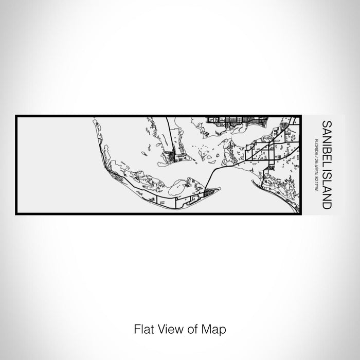 Rendered View of Sanibel Island Florida Map on 10oz Stainless Steel Insulated Cup in Matte White with Sliding Lid
