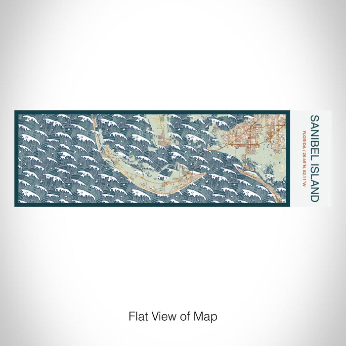 Rendered View of Sanibel Island Florida Map on 10oz Stainless Steel Insulated Cup in Woodblock with Sliding Lid